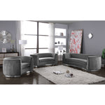 Julian 91.5" Velvet Upholstered Sofa in Grey