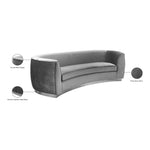 Julian 91.5" Velvet Upholstered Sofa in Grey