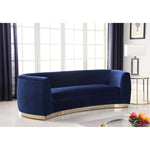 Julian 91.5" Velvet Upholstered Sofa in Navy