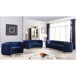 Julian 91.5" Velvet Upholstered Sofa in Navy