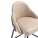 Gracie Metal Upholstered Barstool in Tan and Black