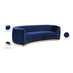 Julian 91.5" Velvet Upholstered Sofa in Navy