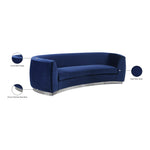 Julian 91.5" Velvet Upholstered Sofa in Navy