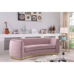 Julian 91.5" Velvet Upholstered Sofa in Pink