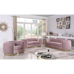Julian 91.5" Velvet Upholstered Sofa in Pink