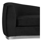 Julian Velvet Upholstered Chaise Lounge in Black