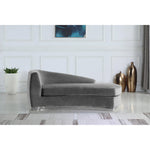 Julian Velvet Upholstered Chaise Lounge in Grey