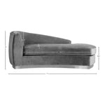 Julian Velvet Upholstered Chaise Lounge in Grey