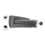 Julian Velvet Upholstered Chaise Lounge in Grey