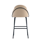 Gracie Metal Upholstered Barstool in Tan and Black