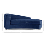 Julian Velvet Upholstered Chaise Lounge in Navy