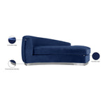 Julian Velvet Upholstered Chaise Lounge in Navy