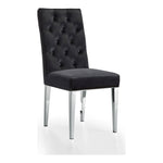 Juno Velvet Upholstered Dining Chair in Black