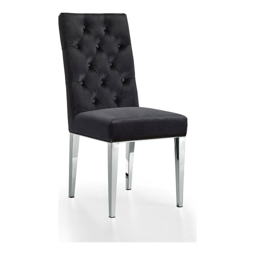 Juno Velvet Upholstered Dining Chair in Black