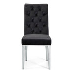 Juno Velvet Upholstered Dining Chair in Black
