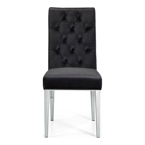 Juno Velvet Upholstered Dining Chair in Black