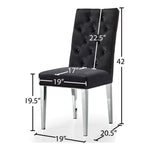 Juno Velvet Upholstered Dining Chair in Black