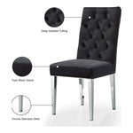 Juno Velvet Upholstered Dining Chair in Black