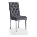 Juno Velvet Upholstered Dining Chair in Grey