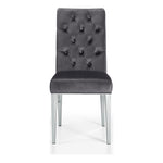 Juno Velvet Upholstered Dining Chair in Grey