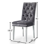 Juno Velvet Upholstered Dining Chair in Grey