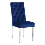 Juno Velvet Upholstered Dining Chair in Navy