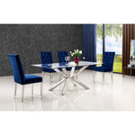 Juno Velvet Upholstered Dining Chair in Navy