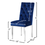 Juno Velvet Upholstered Dining Chair in Navy