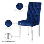 Juno Velvet Upholstered Dining Chair in Navy