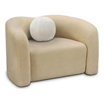 Kali Faux Shearling Teddy Fabric Upholstered Chair in Beige