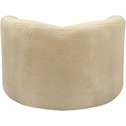 Kali Faux Shearling Teddy Fabric Upholstered Chair in Beige