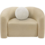 Kali Faux Shearling Teddy Fabric Upholstered Chair in Beige