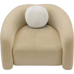 Kali Faux Shearling Teddy Fabric Upholstered Chair in Beige