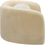 Kali Faux Shearling Teddy Fabric Upholstered Chair in Beige