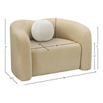 Kali Faux Shearling Teddy Fabric Upholstered Chair in Beige