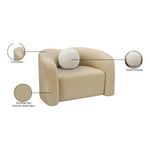 Kali Faux Shearling Teddy Fabric Upholstered Chair in Beige