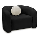 Kali Faux Shearling Teddy Fabric Upholstered Chair in Black