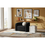 Kali Faux Shearling Teddy Fabric Upholstered Chair in Black