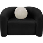 Kali Faux Shearling Teddy Fabric Upholstered Chair in Black