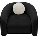 Kali Faux Shearling Teddy Fabric Upholstered Chair in Black