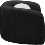 Kali Faux Shearling Teddy Fabric Upholstered Chair in Black