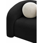 Kali Faux Shearling Teddy Fabric Upholstered Chair in Black
