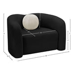 Kali Faux Shearling Teddy Fabric Upholstered Chair in Black