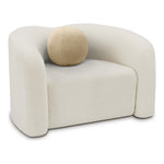 Kali Faux Shearling Teddy Fabric Upholstered Chair in Cream