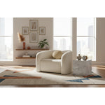 Kali Faux Shearling Teddy Fabric Upholstered Chair in Cream