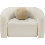 Kali Faux Shearling Teddy Fabric Upholstered Chair in Cream
