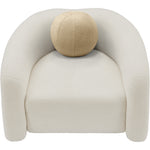 Kali Faux Shearling Teddy Fabric Upholstered Chair in Cream