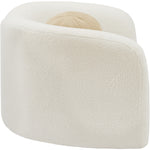 Kali Faux Shearling Teddy Fabric Upholstered Chair in Cream