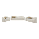Kali Faux Shearling Teddy Fabric Upholstered Chair in Cream