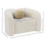 Kali Faux Shearling Teddy Fabric Upholstered Chair in Cream